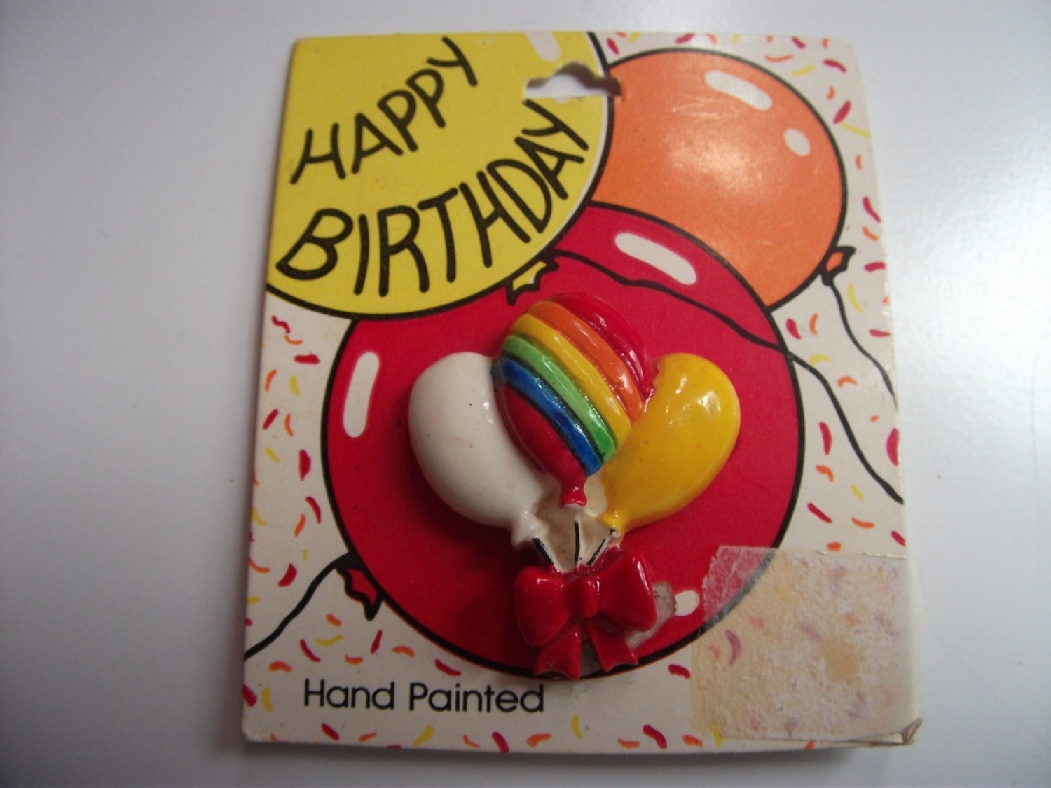 Adorable Vintage Barrette. Girls Vintage Hair Barrette. Happy Birthday. Ballons. Party. Kids. Infants. Retro.1980s