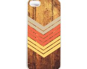 iPhone 5 Case Dark Wood Geometric Nectarine