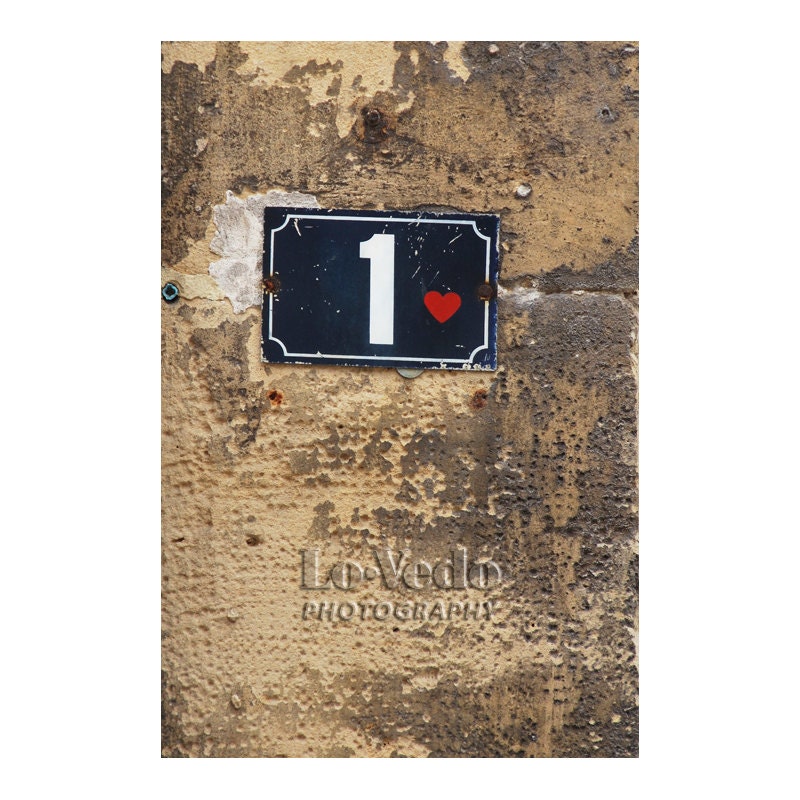 One Heart Paris Street Sign Valentine Photo Paris Is For Lovers 5x7 Small Print Travel Photography Anniversary Gift