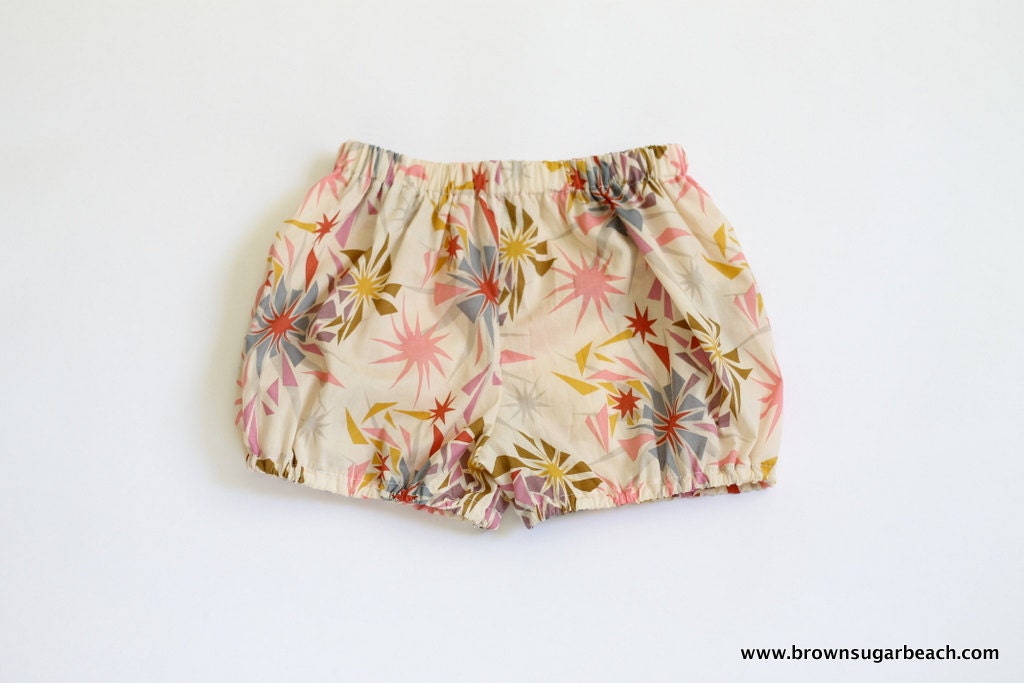 Modern Bloomer Shorts. Soft cotton voile, girls shorts, elastic waist and thigh.