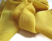 Hand Dyed Silk Scarf, Mustard Yellow Chiffon