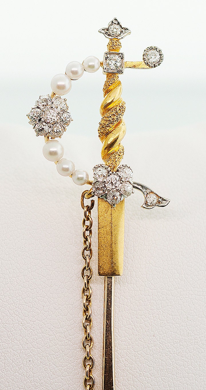 Antique Victorian Gold and Diamond Toothpick