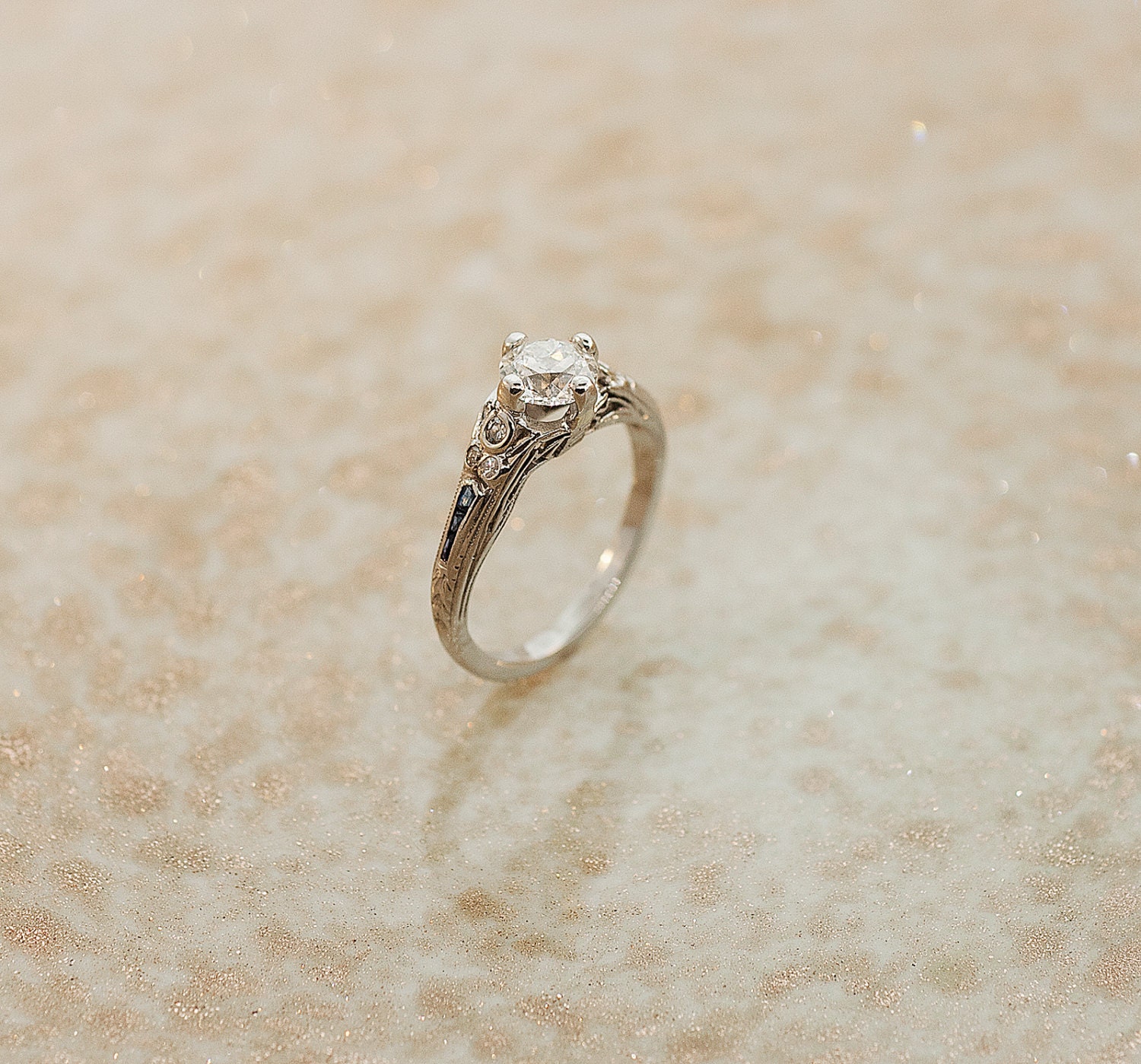 Antique Engagement Ring - Platinum and Diamond Ring