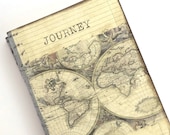 Travel Journal, World Map Journal, Mini Moleskine, Travel Notebook, Travel Pocketbook, Journey, Old World Map, Wanderlust Journal