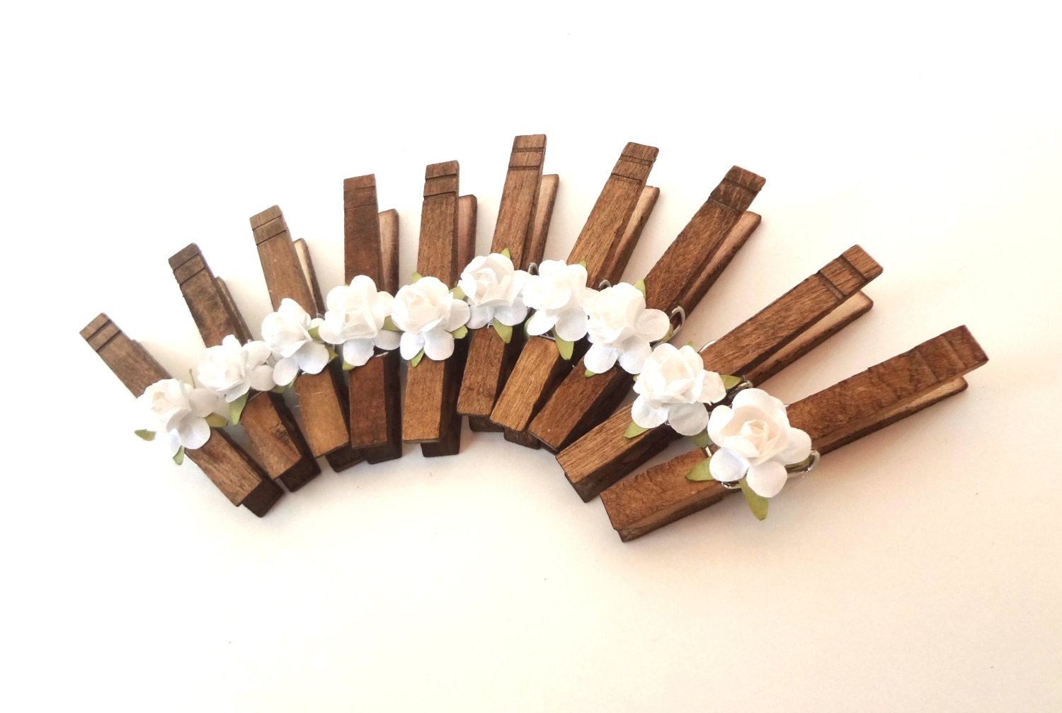 40 Rustic Clothepins, Wedding Escort Card Holders, Shabby Chic Cloth Pins, Wish Tag Clips, Antiqued Cloth Pins, Wooden Cloth Pins, Set of 40