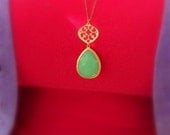 Bohemian Gold Stone Drop Necklace