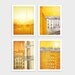 SET of any FOUR 7x10" illustrations - Fine art illustration prints - art prints,Yellow,Art Posters,Paris art,Paris decor,Wall art,wall decor
