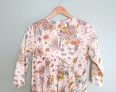 SALE floral print maxi dress/ 1960s long sleeve maxi dress/ garden print maxi S-M
