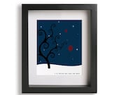 I'll Follow You Into The Dark / Death Cab For Cutie - Music Lyric Art Print - home decor, winter, snow, balloons, holiday, christmas