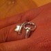 Sterling AVON Skeleton Key : Vintage Adjustable Bypass Ring size 7.5 Spoon Ring