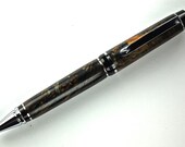 Handcrafted Wooden Pen Hand Turned Stabilized and Dyed Red Wood Burl and Chrome Hardware 378G