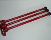 1940s Wooden Swinging Three Arm Towel Holder Rack, Tea Towel Holder, Red and Black - Vintage Travel Trailer, Kitchen and Bath Decor