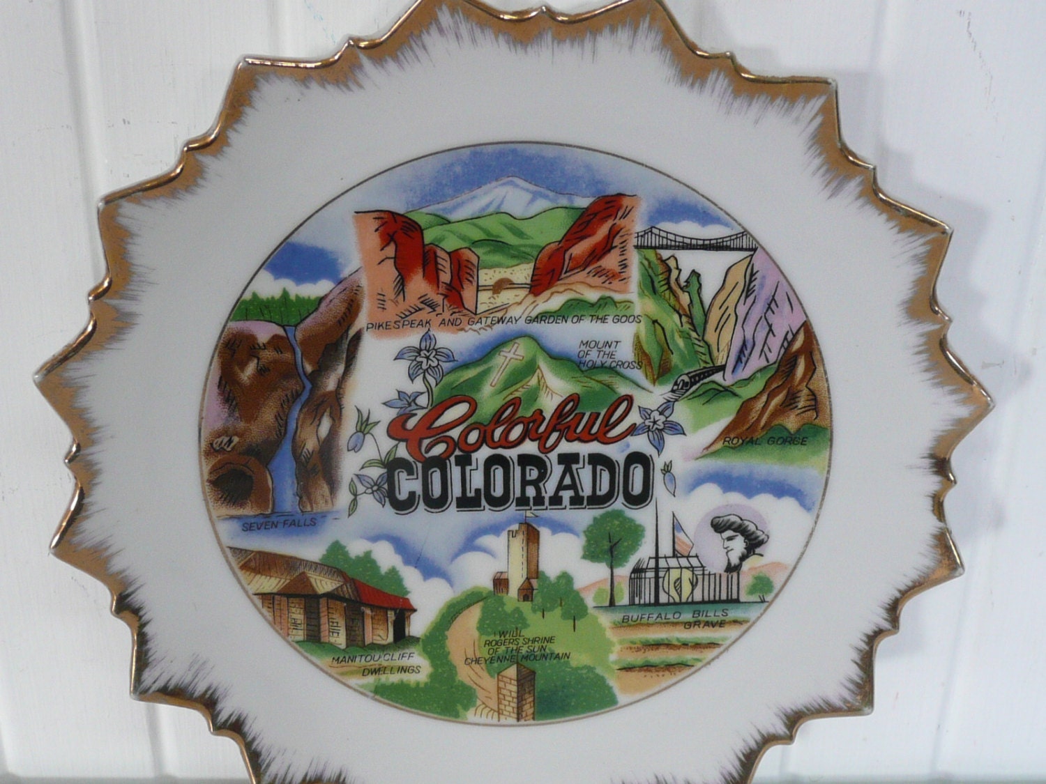Vintage COLORADO Souvenir Plate, Colorful Colorado, Colorado Souvenir, Decorative Plate  - Vintage Travel Trailer and Home Decor