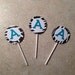 Zebra Print Monogram Cupcake Toppers