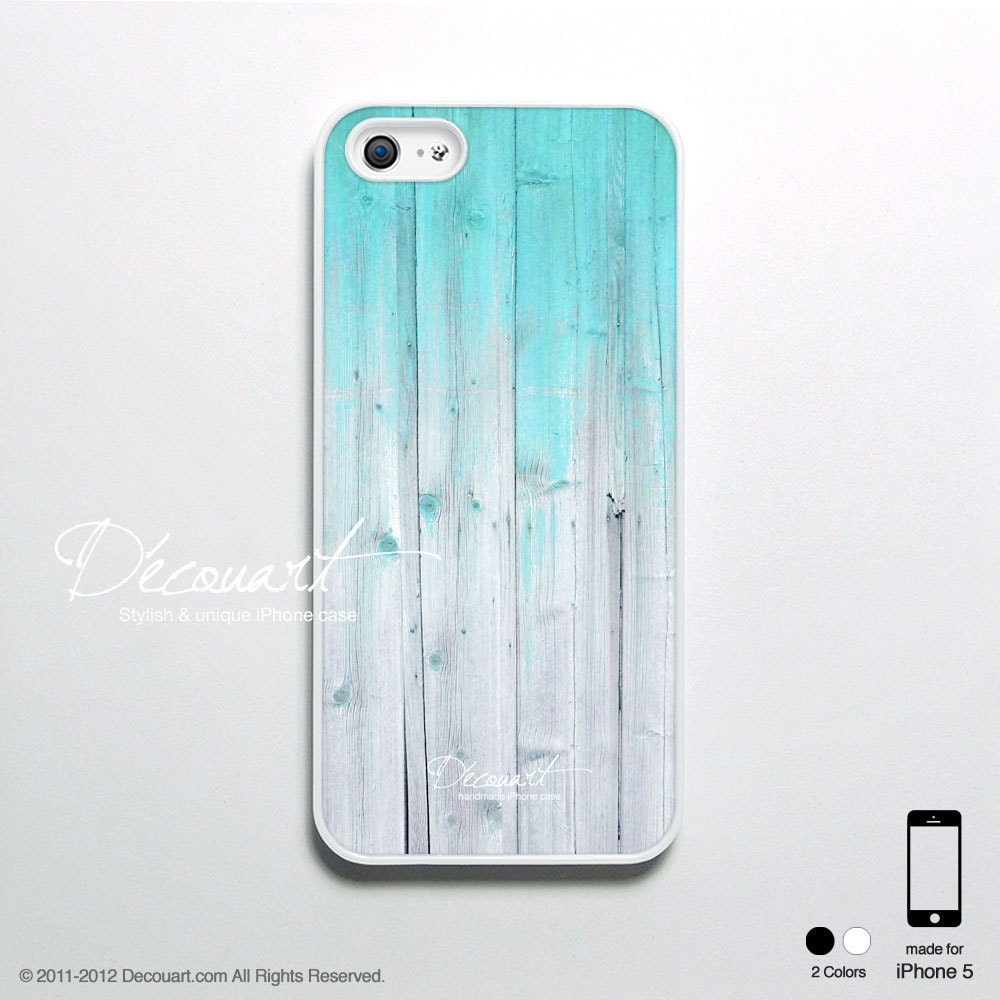 iPhone 5 case, iPhone 5 cover, case for iPhone 5, mint teal turquoise wood S404
