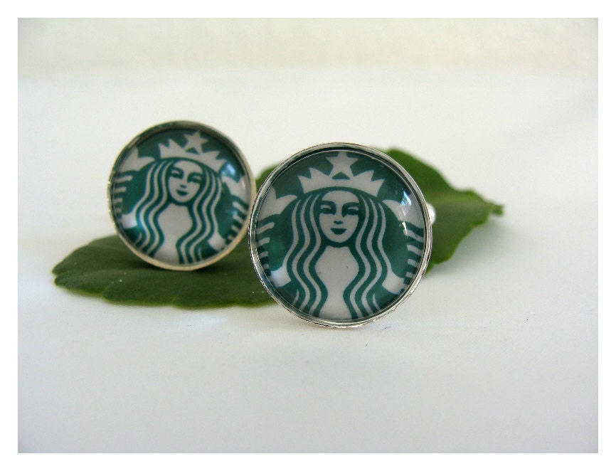 Starbucks  Glass Cufflinks