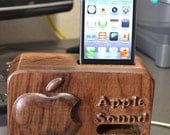 iPhone Acoustic Speaker and Dock station iPod Acoustic Speaker and Dock station made of Solid Dark Walnut Wood