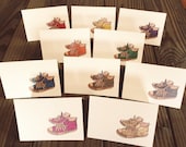 Notecards-Converse All Stars Notecard Set-Sneakers-Each Card UNIQUE-10 Different Colors-Stationery-Awesome-Blank Inside-10 Pack