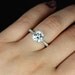 Taylor Original Size 14kt White Gold Round White Topaz and Diamond Cathedral Engagement Ring (Other metals and stone options available)