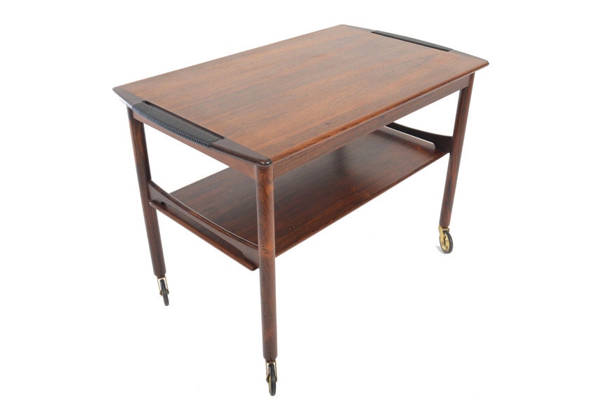 Danish Modern Mid Century Brazilian Rosewood Tea / Bar Cart