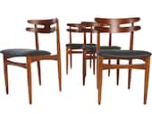 Set of Four Danish Modern Teak Ribcage Dining Chairs