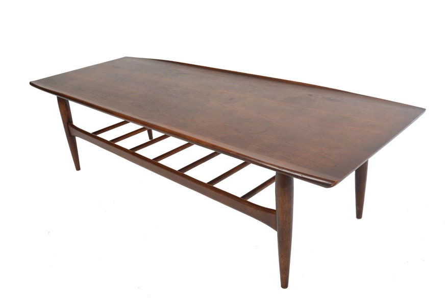 Mid Century Modern Walnut Coffee Table from Bassett
