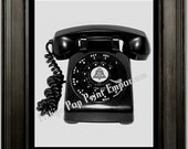 8x10 Art Print - Rotary Telephone Phone - Techie Geek Geekery