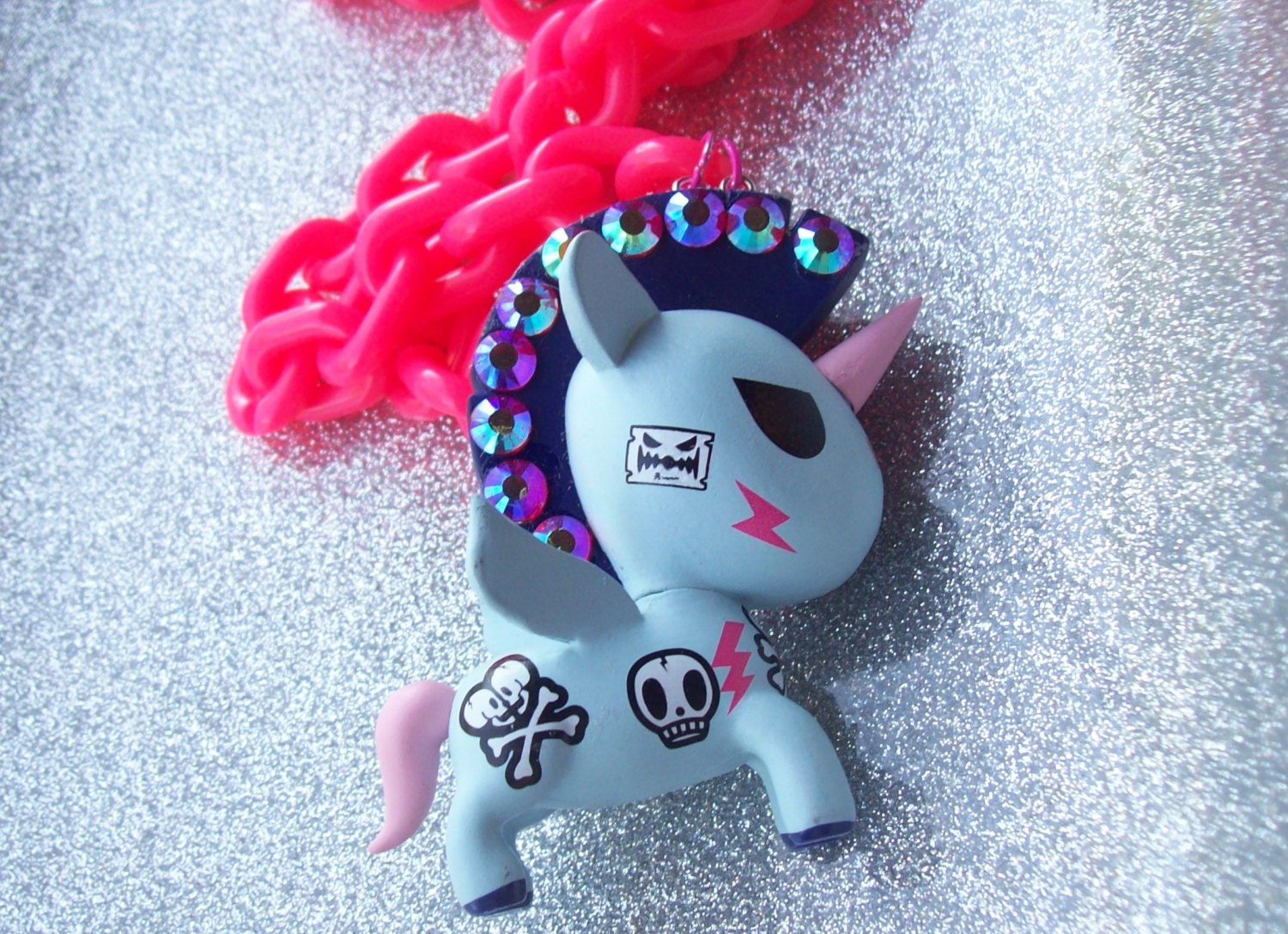 Tokidoki Punk Unicorn Necklace with Free Stud Earrings