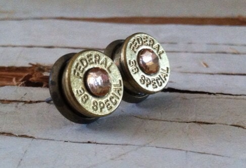 bullet earrings light topaz crystal studs bridesmaid gift camo wedding hunter diamond 