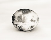 Surreal Easter Photography, Black and White Easter Egg Photograph, 8x8 Print, Moon
