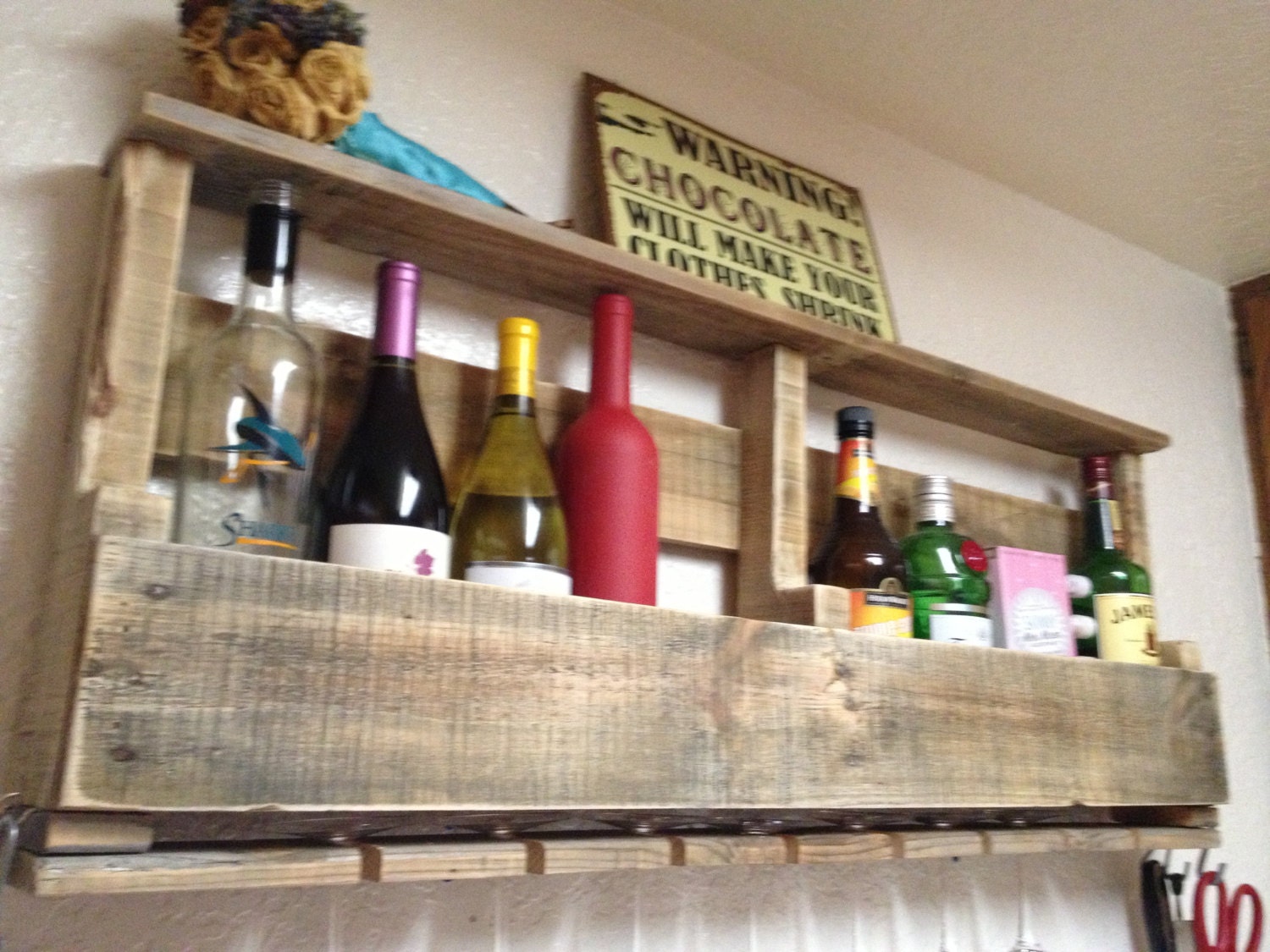Custom Order Wall Mounted Pallet Wine Rack or Bar 