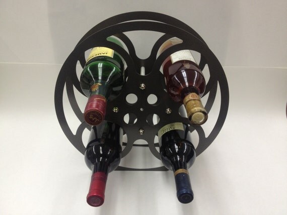 16mm Film Reel Wine Rack Dark Gray