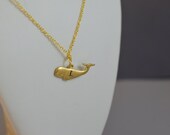 Gold Personalized Whale Necklace- Gold Whale Charm- Precious Gift Ideas- Whale Lovers- Heart of the Ocean