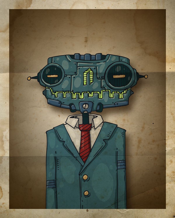 16x20 Robot Man in Suit Poster no.01