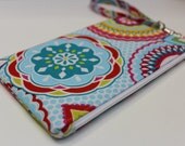 Small zip clutch wristlet padded purse wallet  cell phone case padded