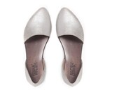 Flat evening shoes, Doll shoes, Silver shoes , Summer shoes, Women shoes