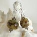 Brown Lampwork Bead Earrings, Smoky Quartz Sterling Silver Earrings