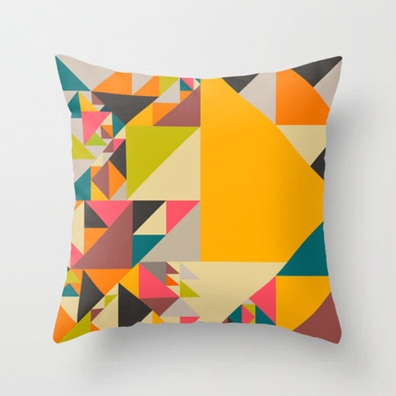 Pillow Cover, (18x18) Colourful Abstract for the Home Decor by Modern Artist Jazzberry Blue