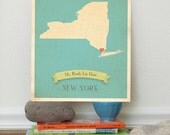 25% OFF SALE New York Roots Map 11x14 Customized Print