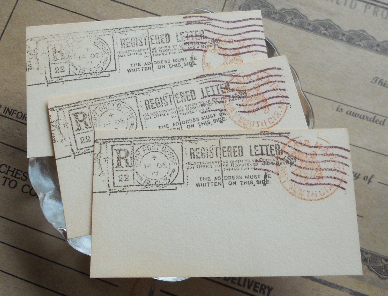 Mini vintage postcards, wedding escort tags, 'registered mail' wish tree cards, guest book alternative, table place cards set of 50.