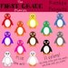 Rainbow Penguin Digital Clip Art Set -- Buy 2 GET 1 FREE