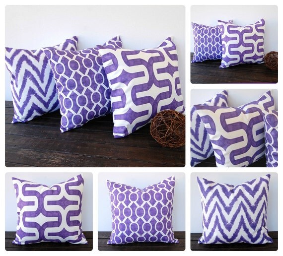 Purple pillow cover 18" x 18" One cushion cover Thistle grape purple pillow sham home decor accent