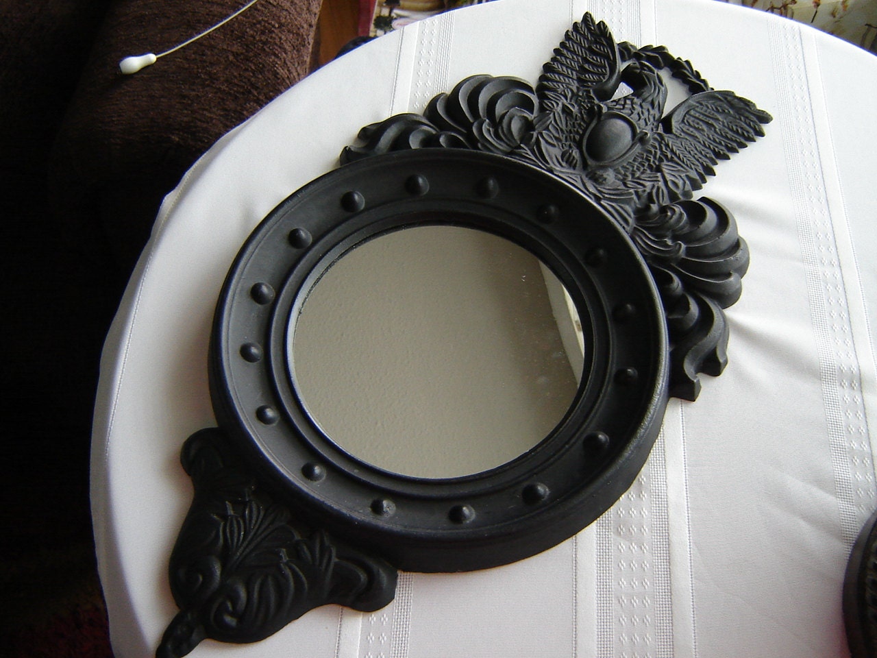 Temporary price reduction/ Vintage Black Federal Eagle Mirror/ Home Decor/ Mirrors/ Housewares