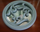 Upcycled mirror/home decor/ wall hanging/ wall decor/ ornate round mirror