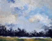 Landscape 1 - Original abstract oil painting, Daily painting 6x6 Inch