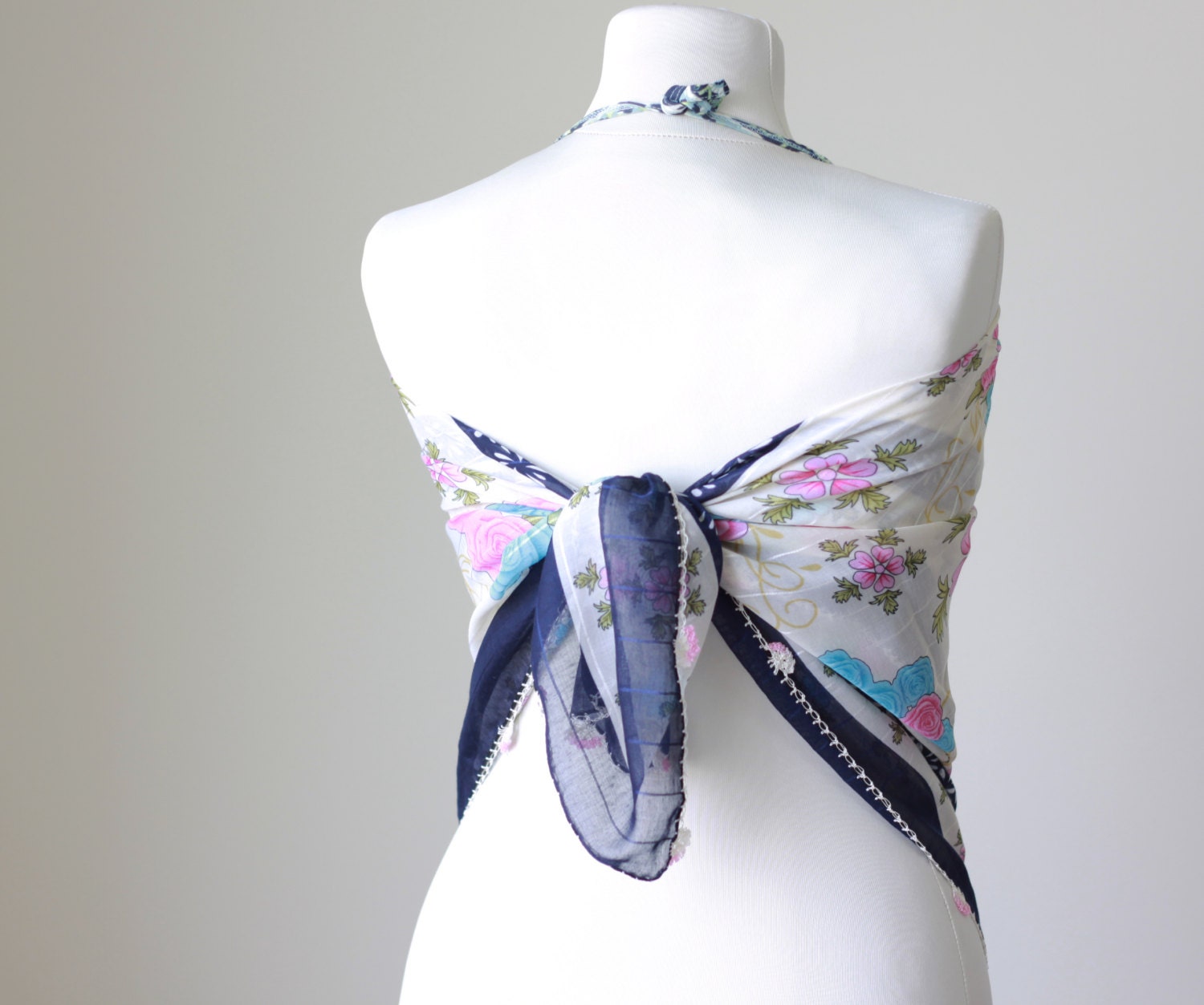 Turkish Oya Scarf for many purposes - Beach tunic, Swimsuit cover up, Headband, Belt, all in 1