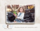 Wooden Block, psd template set 5