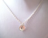 Personalized One Initial Necklace -- Sterling Silver, Mother's Necklace, Bride/Bridesmaids Gift, Keepsake -- MADE TO ORDER