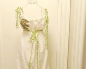 Flower Girls Dress Woodland Fairy Long Ivory Eco Green