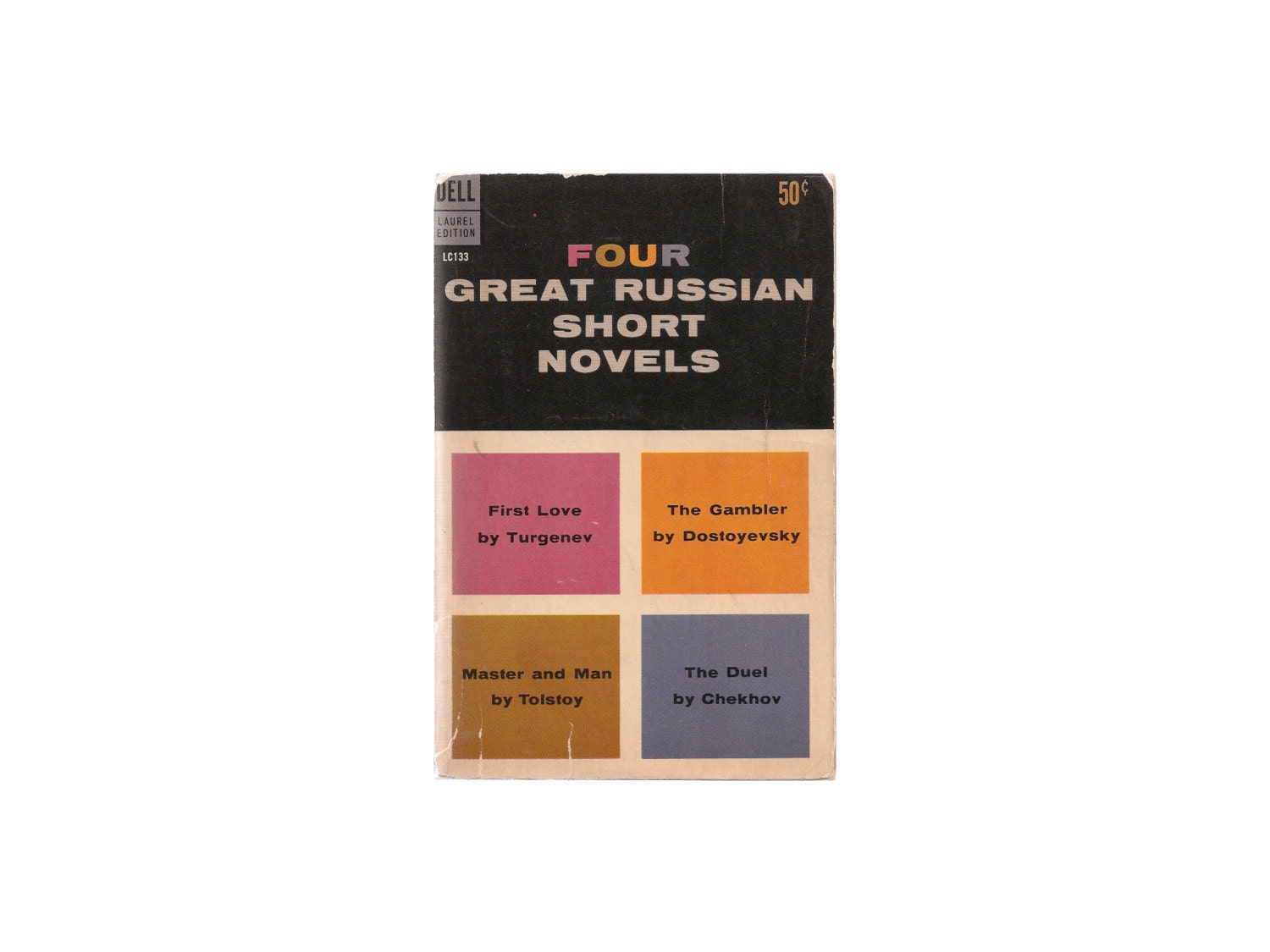FREE SHIPPING - Four Great Russian Short Novels - Tolstoy, Dostoyevsky, Chekhov, Turgenev - Vintage Russia Classic Literature Book - Sale